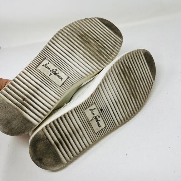 Sam Edelman Soft LEather Sneaker Lace Up Shoe White Raw Edge Casual - 8 - Picture 8 of 8